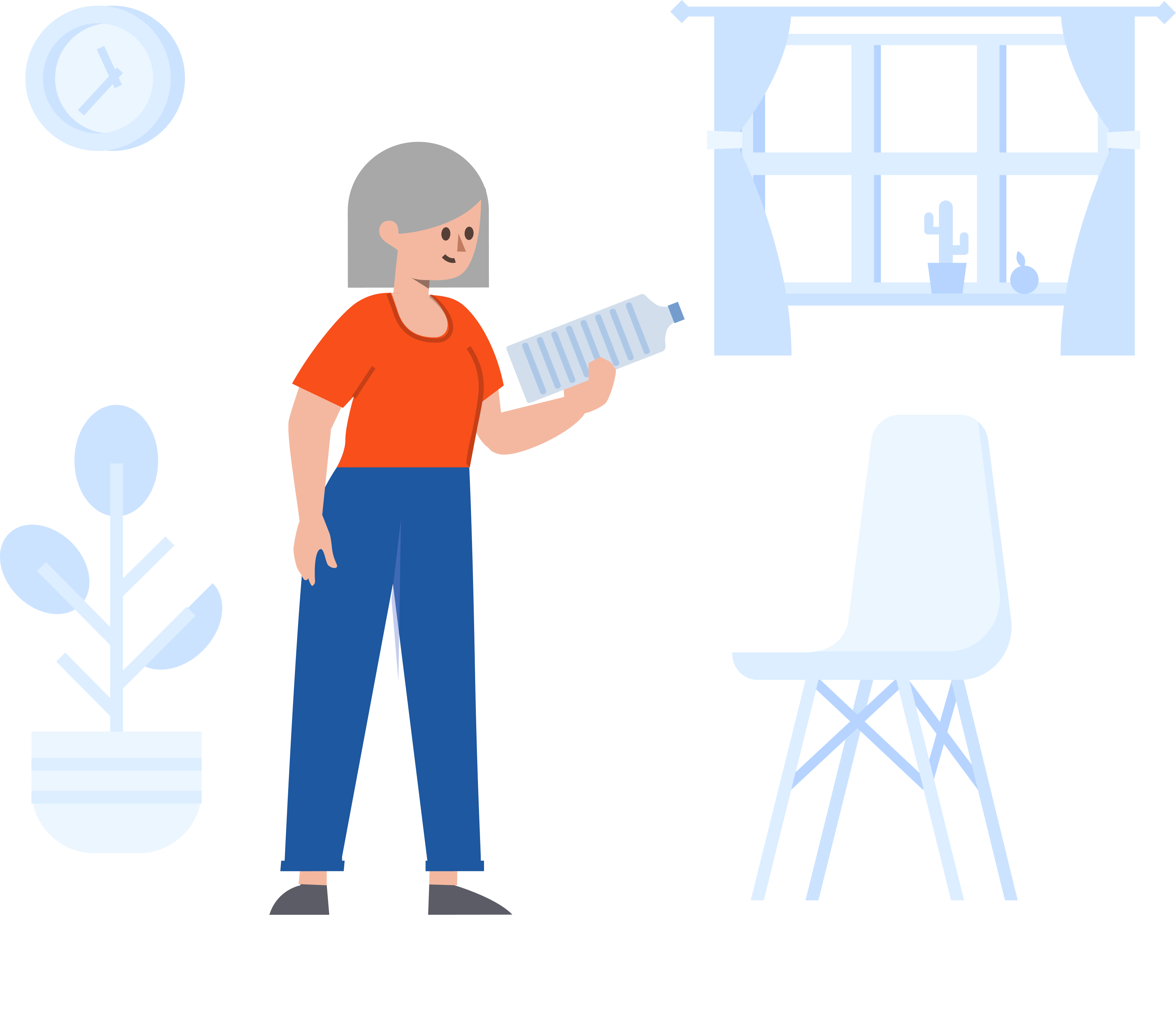 Illustration of a woman exercising using a bottle of water